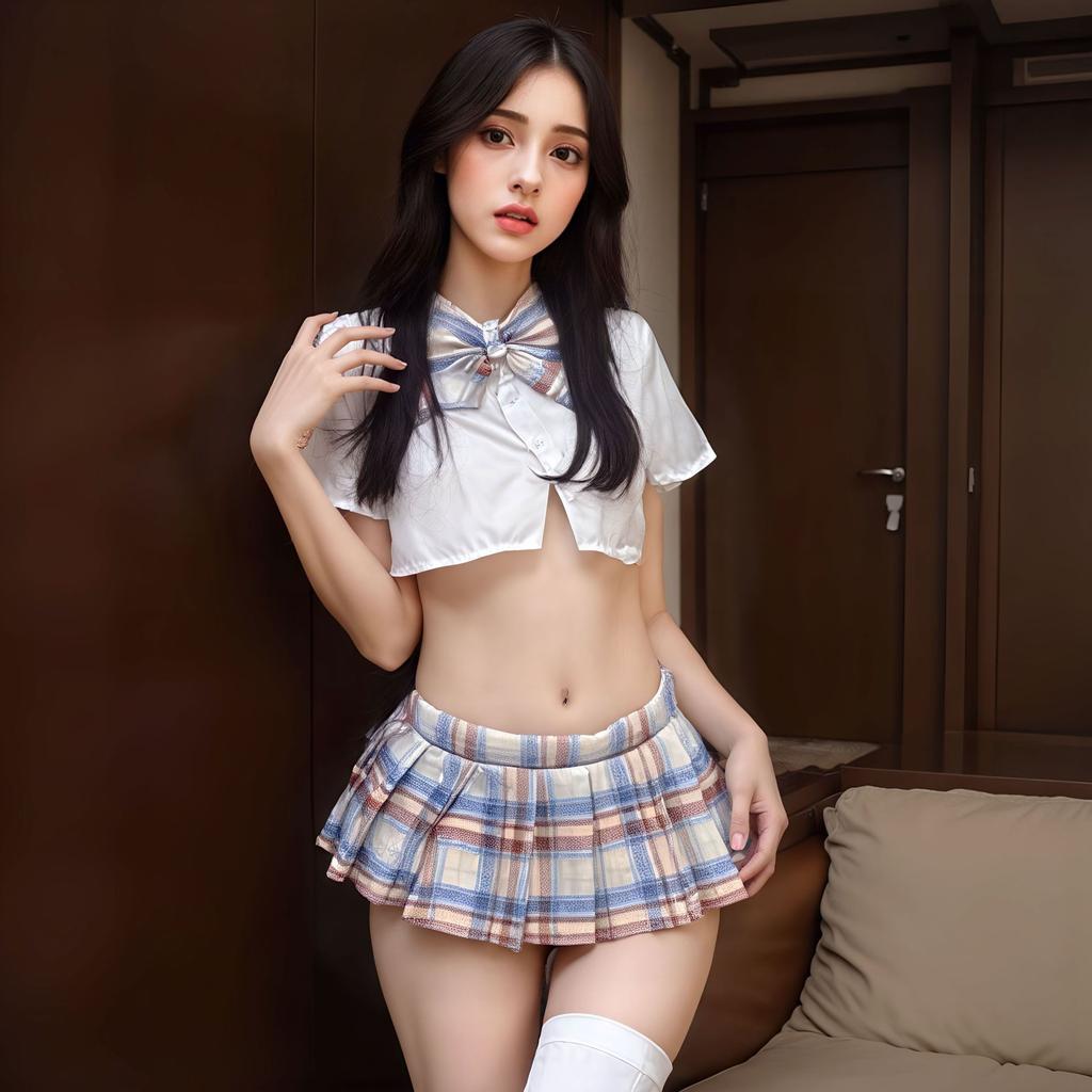 Sexy Campus Flirting JK Uniform Role Playing Pure Desire Wind Passion Temptation Tight Fold Skirt Erotic Underwear