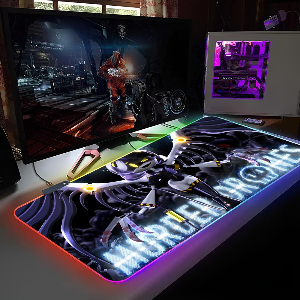Game M-Murder Drones Mouse Pad RGB Backlit Mouse Pad Laptop Mouse Pad Laptop Gamer Computer Desk Gaming Accessories