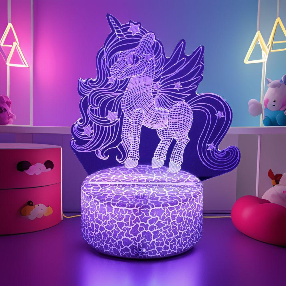 3D Lamp Anime Unicorn LED Night Light RGB Color Changing Child Nightlight Unicorns for Girls Toys Room Bedroom Decoration Gifts