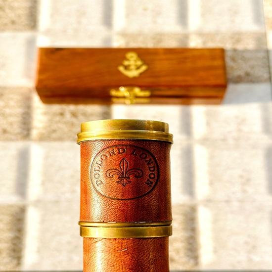 35.56 cm Brass Telescope with Wood Box, Pirates Spyglass Telescope, Anniversary Gift For Husband, Gift for dad, Boating Gift, Graduation Gifts