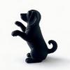 3D Printed Cute Dog Figurine Funny Puppy Sculpture Desktop Small Black Dog Ornament for Shelf Desk Home Office Decor