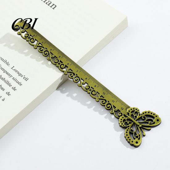 Metal Bookmark Ruler Butterfly Ginkgo Ruler, 2 in 1 Measuring Page Marker Ultra-thin for Students, Thin Book Mark with Scale, Creative School