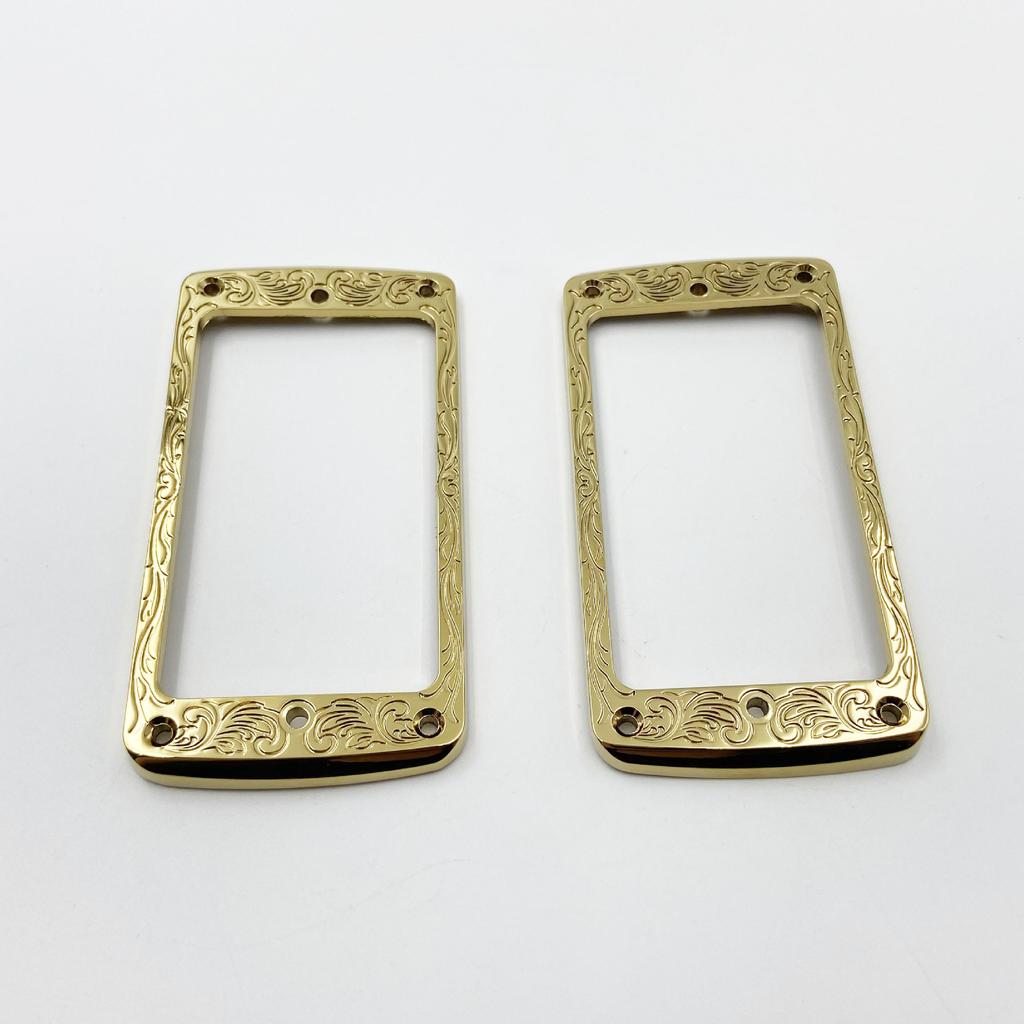 2 Per Set Zinc Alloy Engraved Pickup Frames Electric Guitar Humbucker Pickup Frames Frames Flat Frames