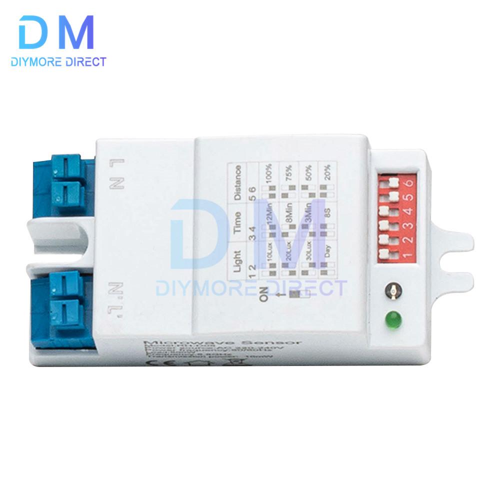 5.8GHz LED Microwave Radar Sensor Light Switch Human Body Motion Induction Sensor Controller Switch AC 220V-240V