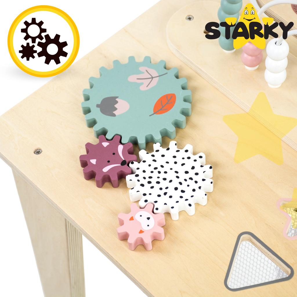 Multifunctional wooden Montessori manipulative educational table, fox