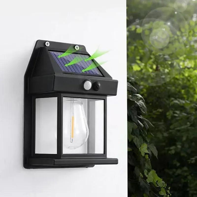 2000LM LED Solar Light Wall Lamp Motion Sensor Courtyard Garden Decoration Waterproof Sunlight Solar Power Yard Lights Outdoor Lighting