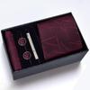 Men's Formal Tie Gift Box: Five-Piece Set with Logo, 8cm Striped Black for Weddings and Business 