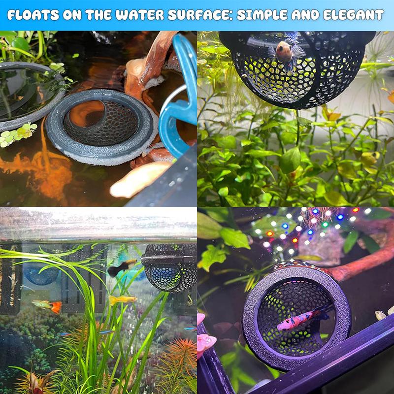 Schwimmendes Betta-Versteck & Garnelenhöhle – 3-in-1 Aquarien-Hängematte, schwimmender Futterring & Ruheplatz – 3D-gedruckte Betta-Fisch-Dekoration