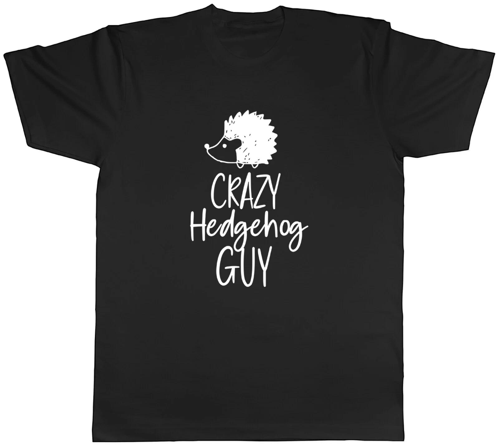 Crazy Hedgehog Guy Mens T-Shirt Hedgehog Lover Unisex Tee Gift S