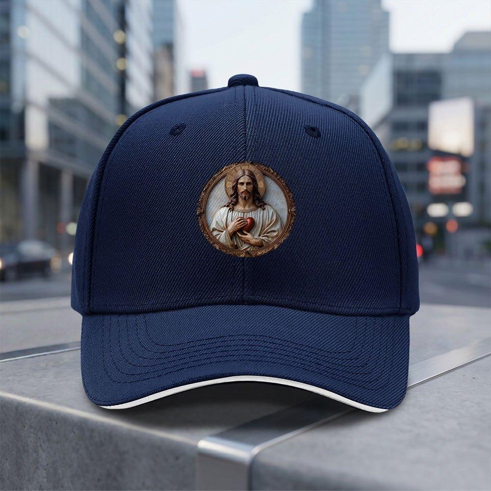 Sacred Heart Adjustable Baseball Cap Lightweight Breathable Unisex Hat For Daily Wear Valentines Day Gift