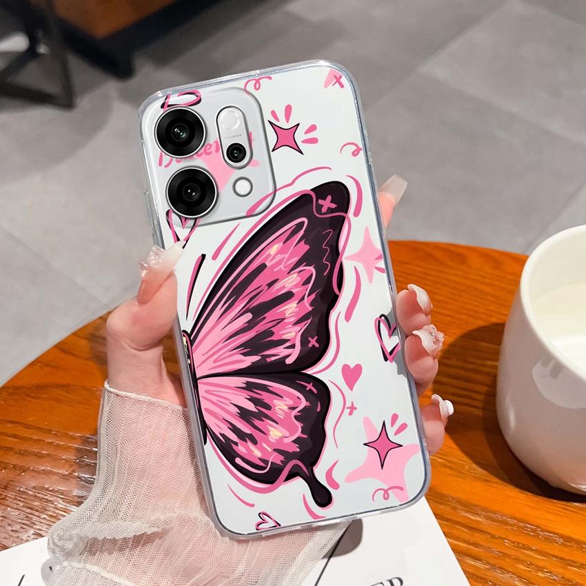 For Oppo Reno14 Pro Realme C71 C75 C75x Ultra Thin Clear Phone Case Cute Panda Pattern Dustproof Protection Soft Transparent Back Cover For Oppo Shell
