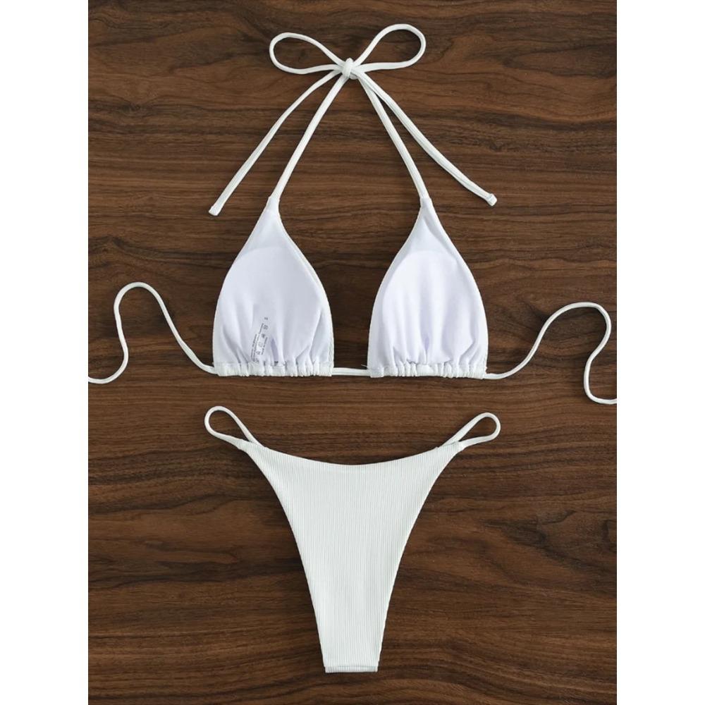 String Thong Bikinis 2025 Women Sexy Triangle Swimsuit Brazil Tong Swimwear Female Padded Bathing Swimming Suit Beachwear Summer