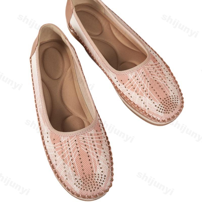 Fashion Hollow Breathable Stitching Women's 2025 Summer Flat Loafers Fashion Trend Versatile Shoes Comfortable Lightweight Single Shoes