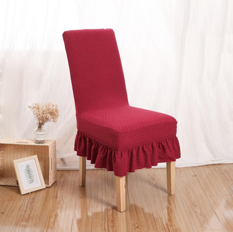 Skirt Dining Chair Cover Jacquard Elastic Soft Seat Cover Anti Stool Slipcover Suitable for Kit Pet Room Living Home Decor