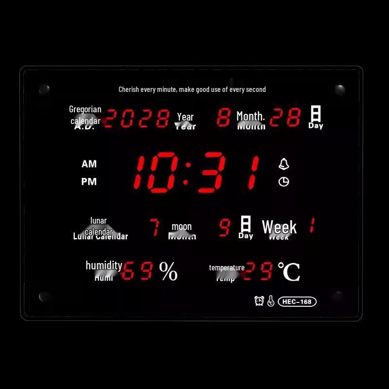 HANDUNYOULED LED Perpetual Calendar Electronic Clock
