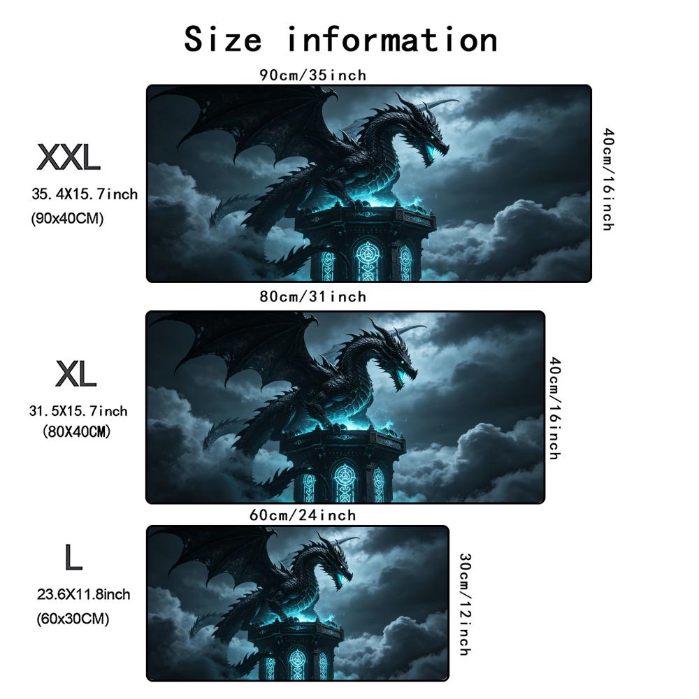 Blood Moon Dragon Mouse Pad Large Computer Office Game Table Mats Rubber Antislip Gaming Keyboard Mousepad Long Desk Pads 40x90