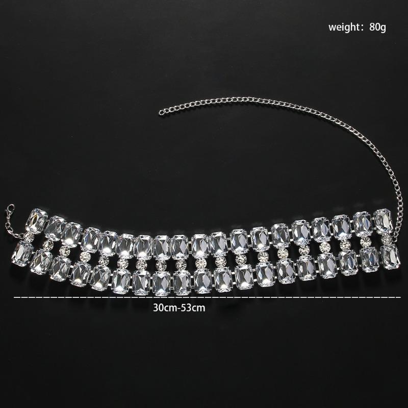 

Exaggerated Multi-layer Neck Chain, Shiny Rhinestone Necklace, Temperament Jewelry, Women s Necklace срібний