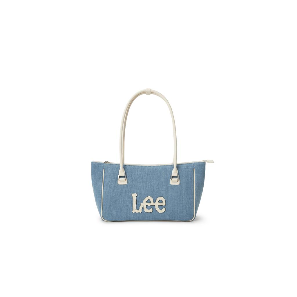 New Lee PU, Textile Mixture Tote Handbag, Shoulder Bag Women's Dark Blue & Brown/Light Blue & White LE250248M