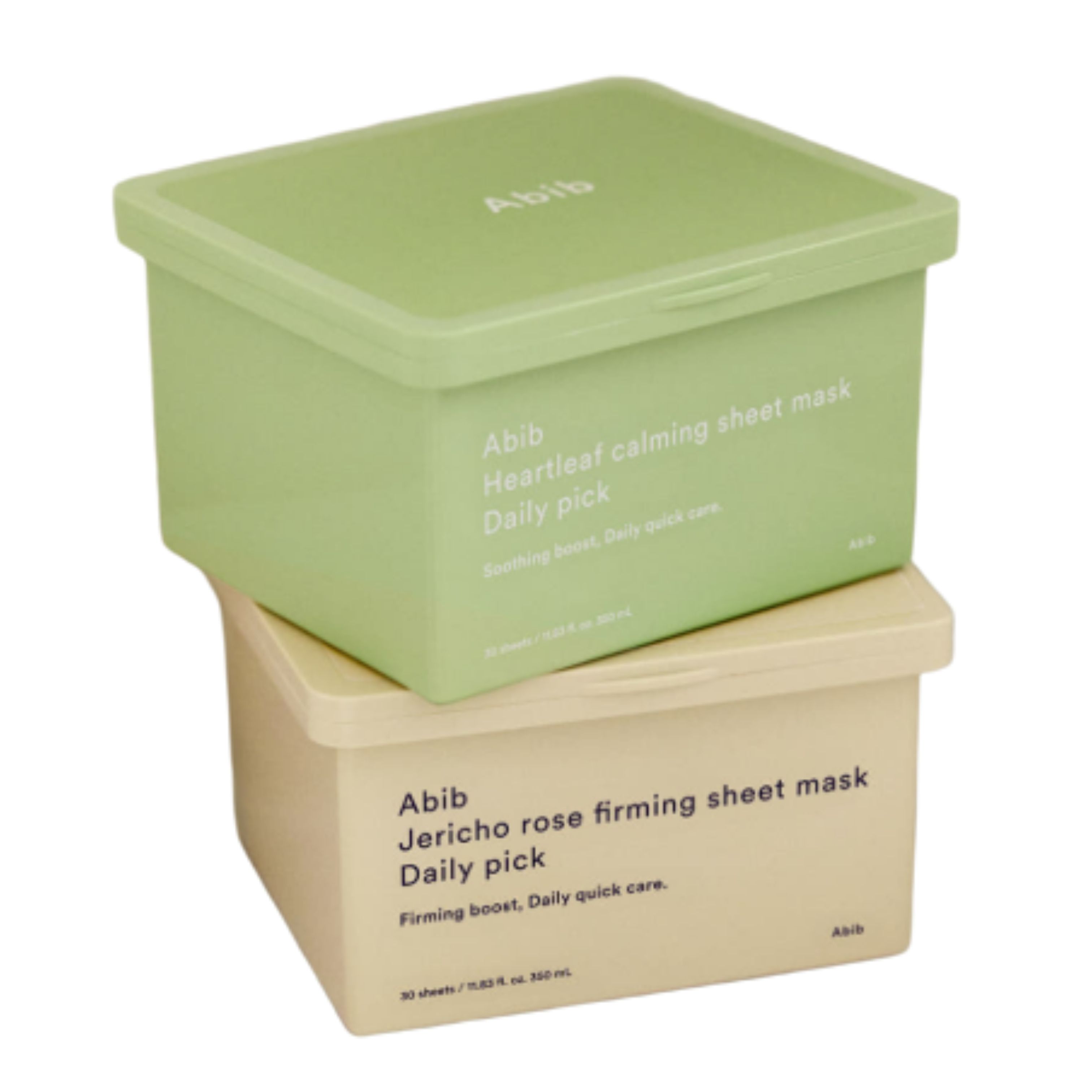 

Abib Daily Pick Pull-Out Sheet Mask Set – Heartleaf + Jericho Rose (30 Sheets + 30 Sheets)