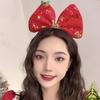 Cartoon Christmas Headband Fluffy Plush Children Headwear Cute Xmas Antler Hair Loop