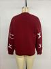 Tiktok Style Women's Long-Sleeved Christmas Bow Jacquard Sweater for Autumn and Winter