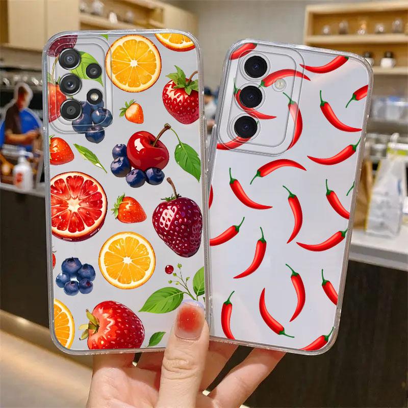 Phone Cover Case for Samsung Galaxy S26 S21 S22 FE S25 Edge S20 Plus S23 Ultra S24 Note 20 Ultra 10 Fruit Chili