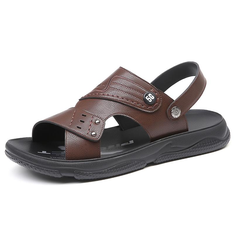 Fashion Sandals 2024 Summer Genuine Leather Sandals for Men Leisure Beach Sandals Male Summer Shoes Lightweight Outdoor Casual Sandals