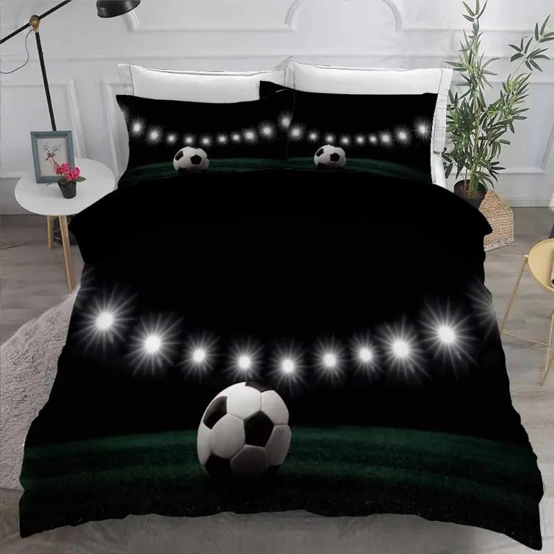 10% Polyester Beding Set Home Textile House De Couete Fotbal Soft Duvet Cover Sets for Boy Quen Ful Twin Single Sized Dimensions Bedrom