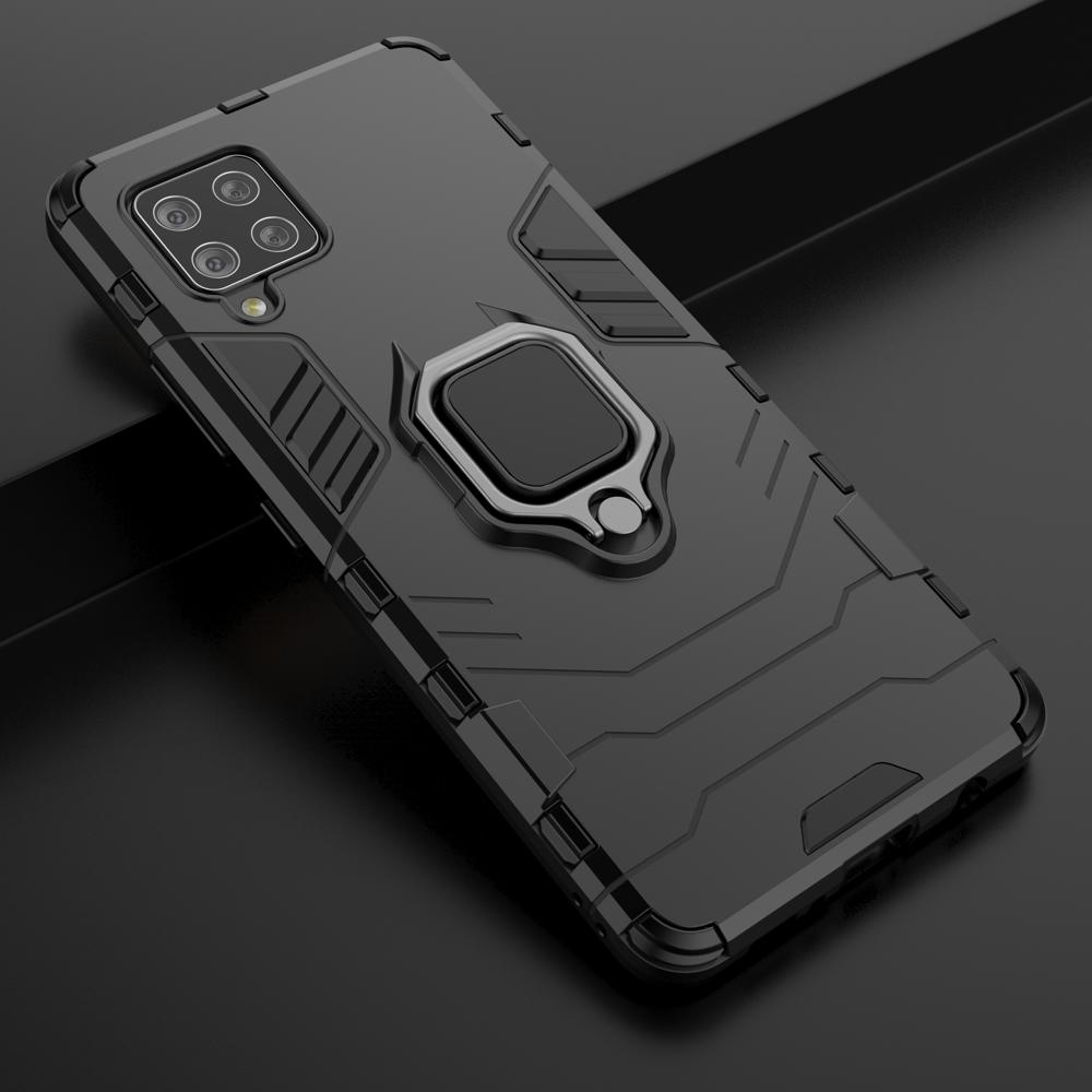 Hybrid Armor Protective Case with Magnetic Mount for Samsung Galaxy A42 5G - Black