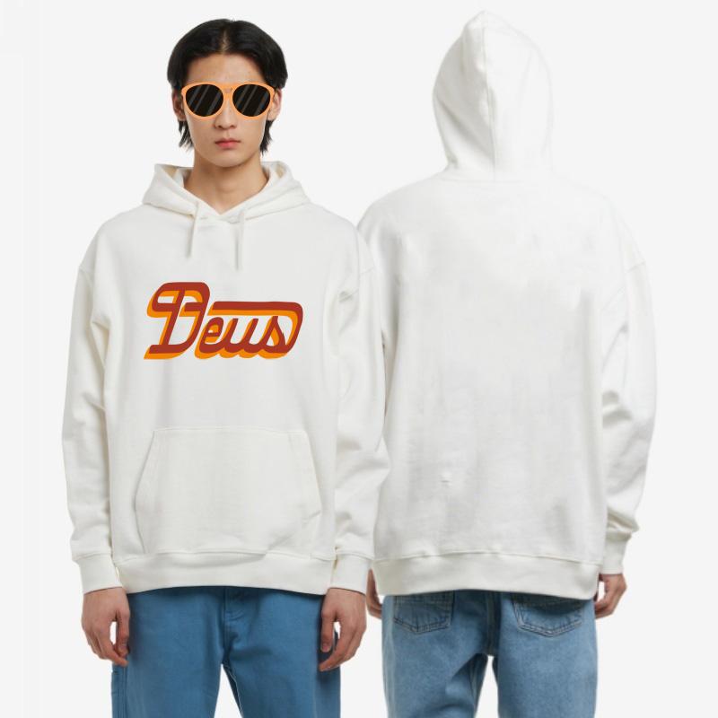 Korean Version Vintage Long Sleeve Y2k Hoodies DEUS EX MACHINA Printed Letter Crew Neck Sweatshirt Hooded Pullover Sweatshirt