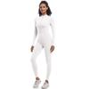 New Style Halter Zip Slim Fit Solid Color High Elastic Long Sleeve Yoga Suit Athletic Running Workout Bodysuit