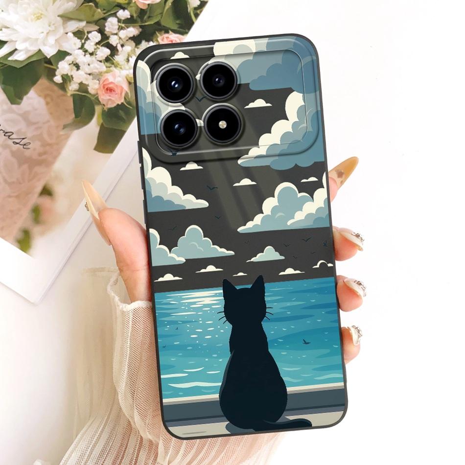 Für Xiaomi Redmi K90 Niedliche Katze Blume Cartoon Handyhülle Für Redmi K 90 K90 Pro Max 5G Stoßfeste Weiche Silikonhüllen Stoßfänger