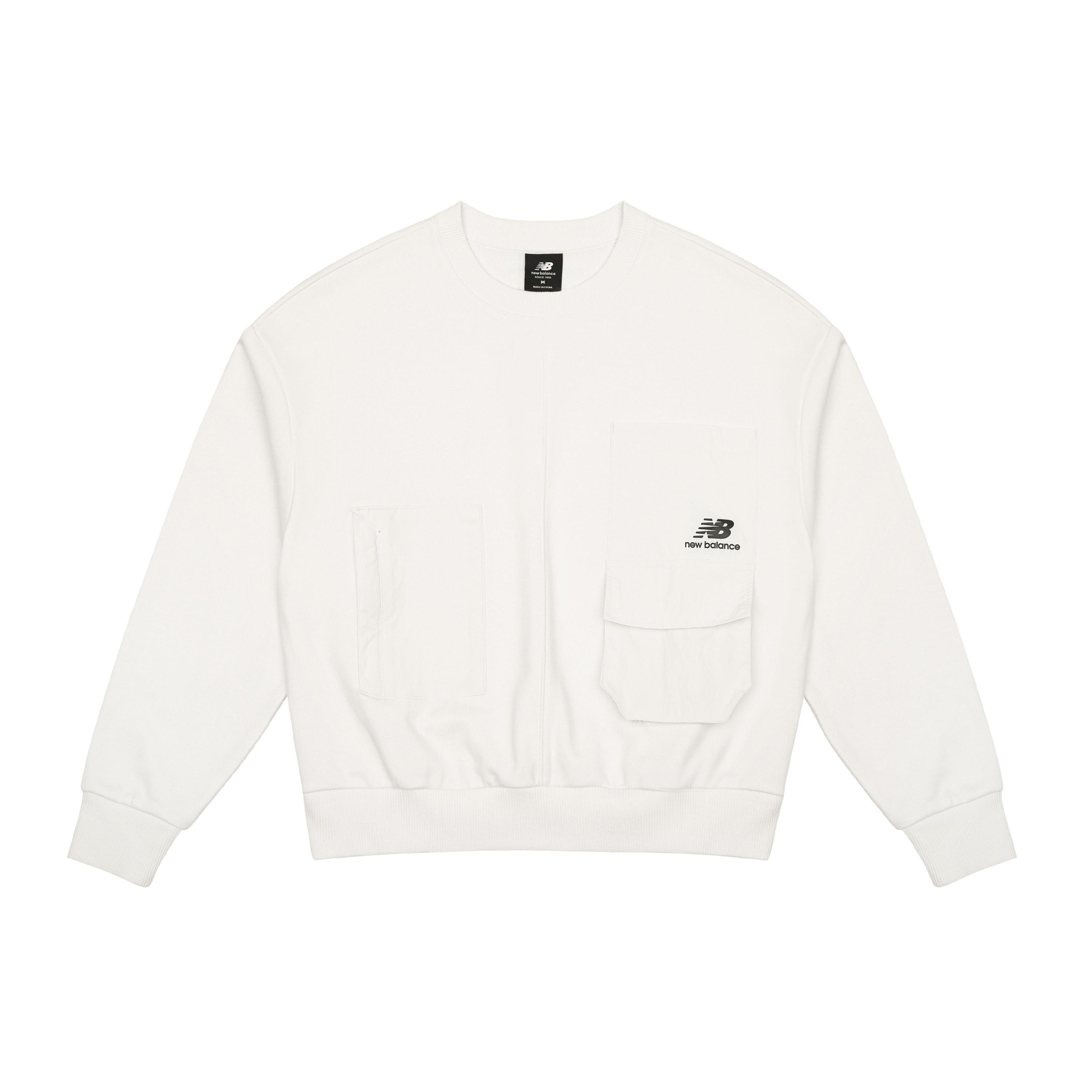 (WMNS) New Balance Logo Printing Casual Round Neck Pullover Sports Milky White Hoodie Women s AWT13331-IV XL