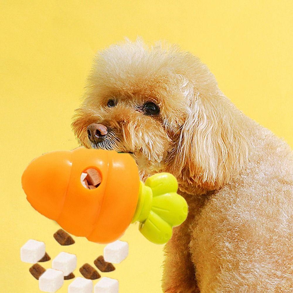 TPR Pet Puzzle Chewing Toys Carrot Shaped Cat Slow Feeder Creative Dog Leakage Food Toy Puppy Play