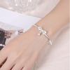 Exquisite Ins Bowknot Bangles Bracelet For Women Silver Adjustable Bell Bow Pendant Bracelets Bangle Lovers Fashion Jewelry Gift