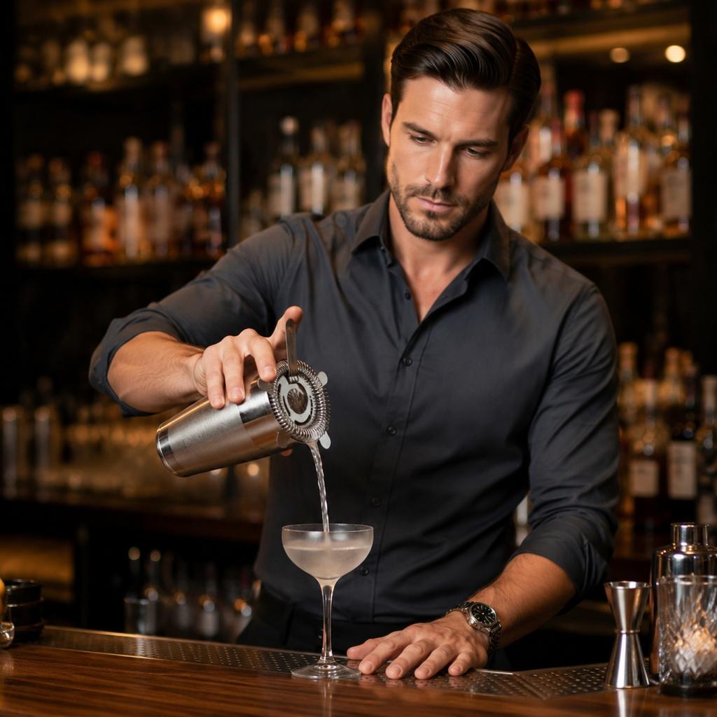 Edelstahl Cocktail-Sieb Barzubehör Eisfilter 304 Material Langlebiges Barwerkzeug zum Mixen von Getränken und Filtern von Eis