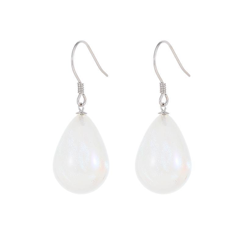 Banyan Tree S925 Silver Colorful Water Drop Pearl Earrings - Celebrity Style, Gentle, and High-End for Women