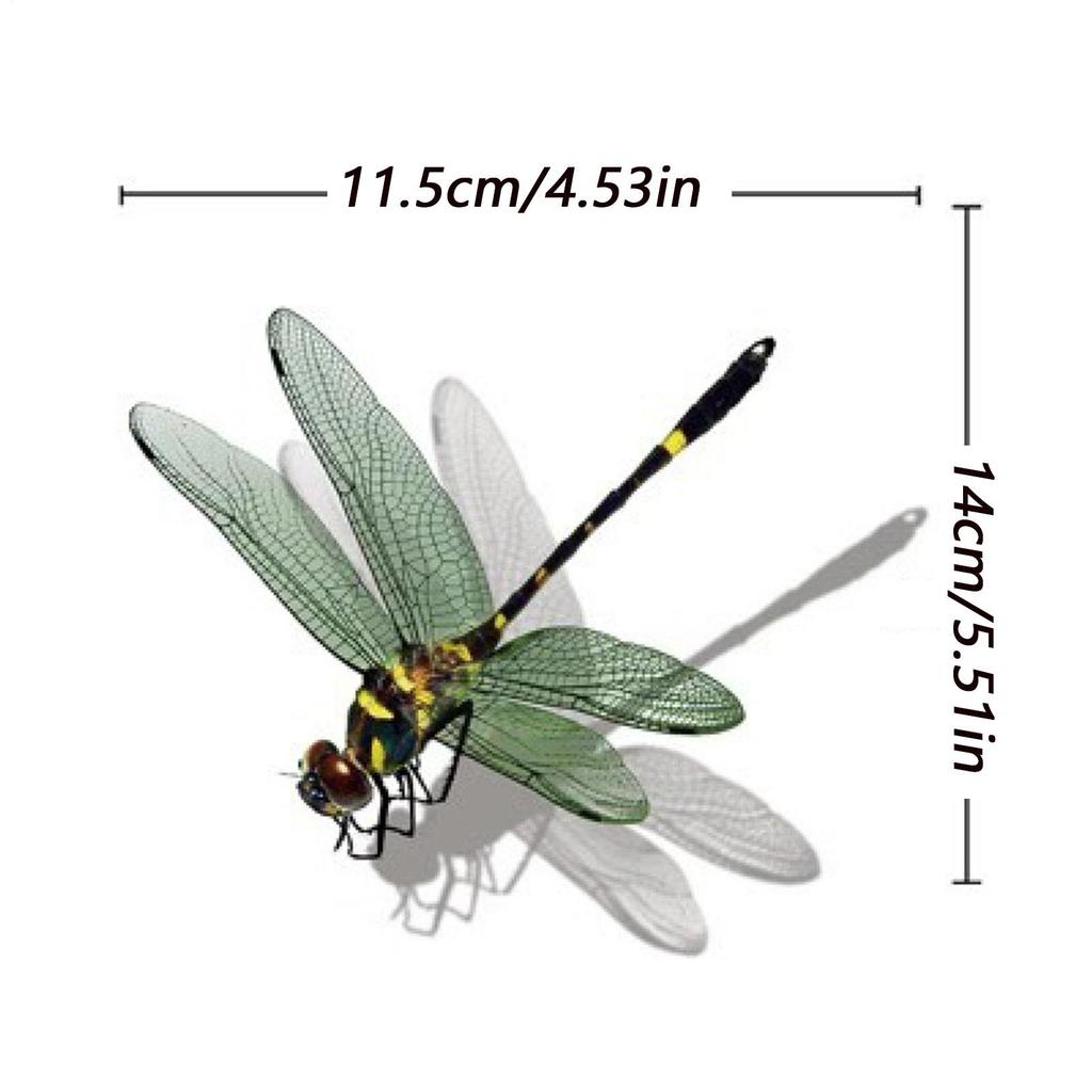 Car Dragonfly Decal 5 Pieces Waterproof Realistic Adhesive Dragonfly Sticker Wall Laptop Truck Animal Decal For Bumper Door
