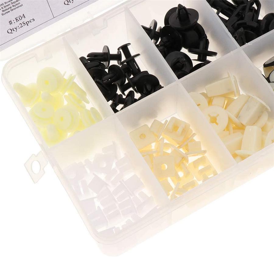 146PCS Plastic Rivets Fastener Fender Bumper Push Pin Clips W/ 30PCS Removal Tool