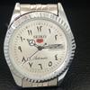 VINTAGE SEIKO 5 AUTOMATIC 6309A REFURBISHED JAPAN MENS SILVER WATCH a442497-1