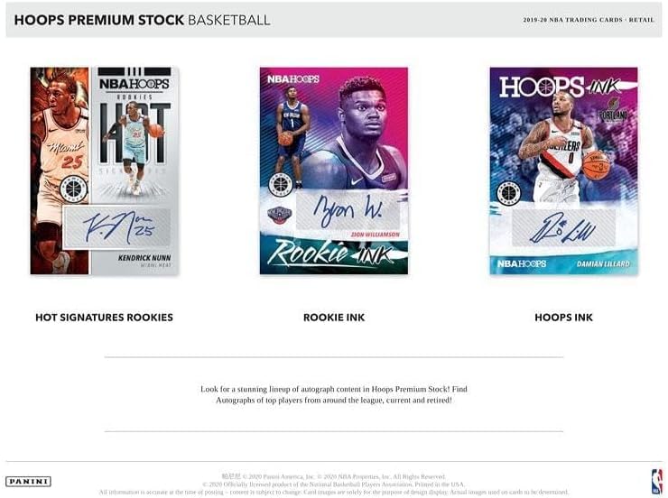 NBA 2019-20 Panini Hoops Premium Stock Basketball Card Cello Pack 1× Panini Hoops Premium Stock Basketball Card Cello Pack [Item]