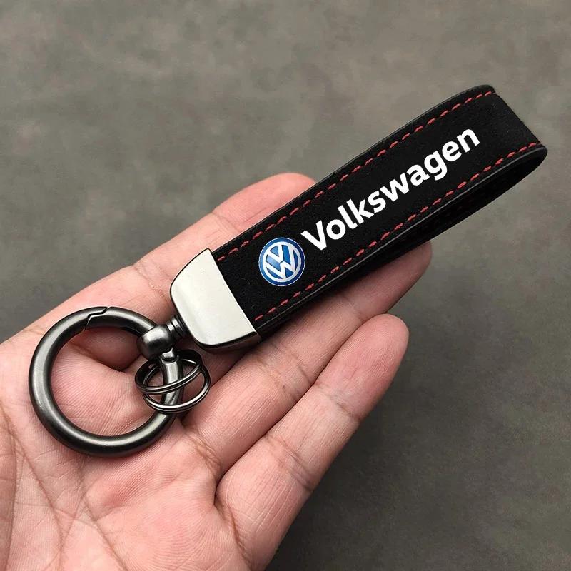 Hijk1 ·Car Tire Wheel Valve Caps Cover Suede Car Key Chain Ring Keychain For VW GTI Polo Golf MK6 Passat B7 B8 Tiguan Arteon ID.3 Jett