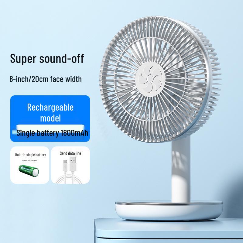 USB Rechargeable Oscillating Desktop Fan for Home & Office 190x160x305mm