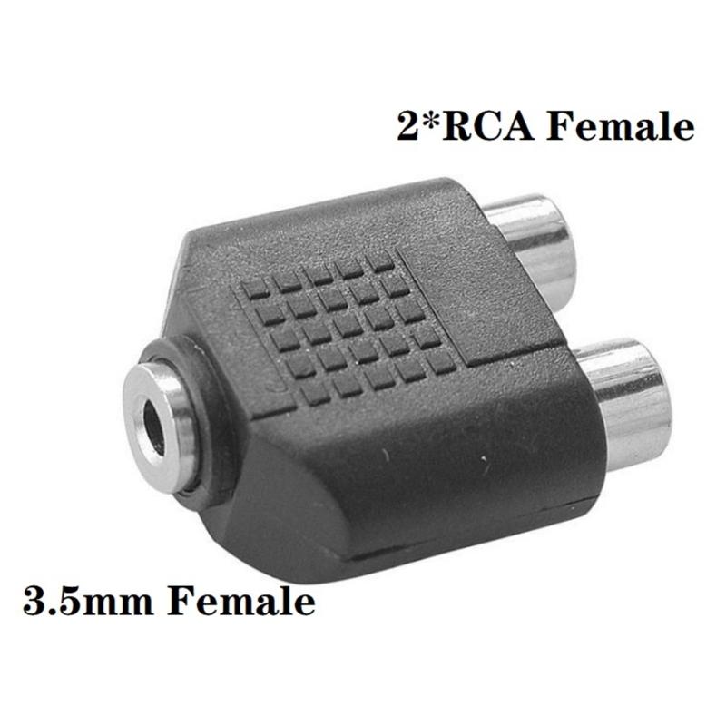 3.5mm Male To Female 2RCA Auditory Connector Computer TV 3.5 6.5 Plug Female Auditory Adapter