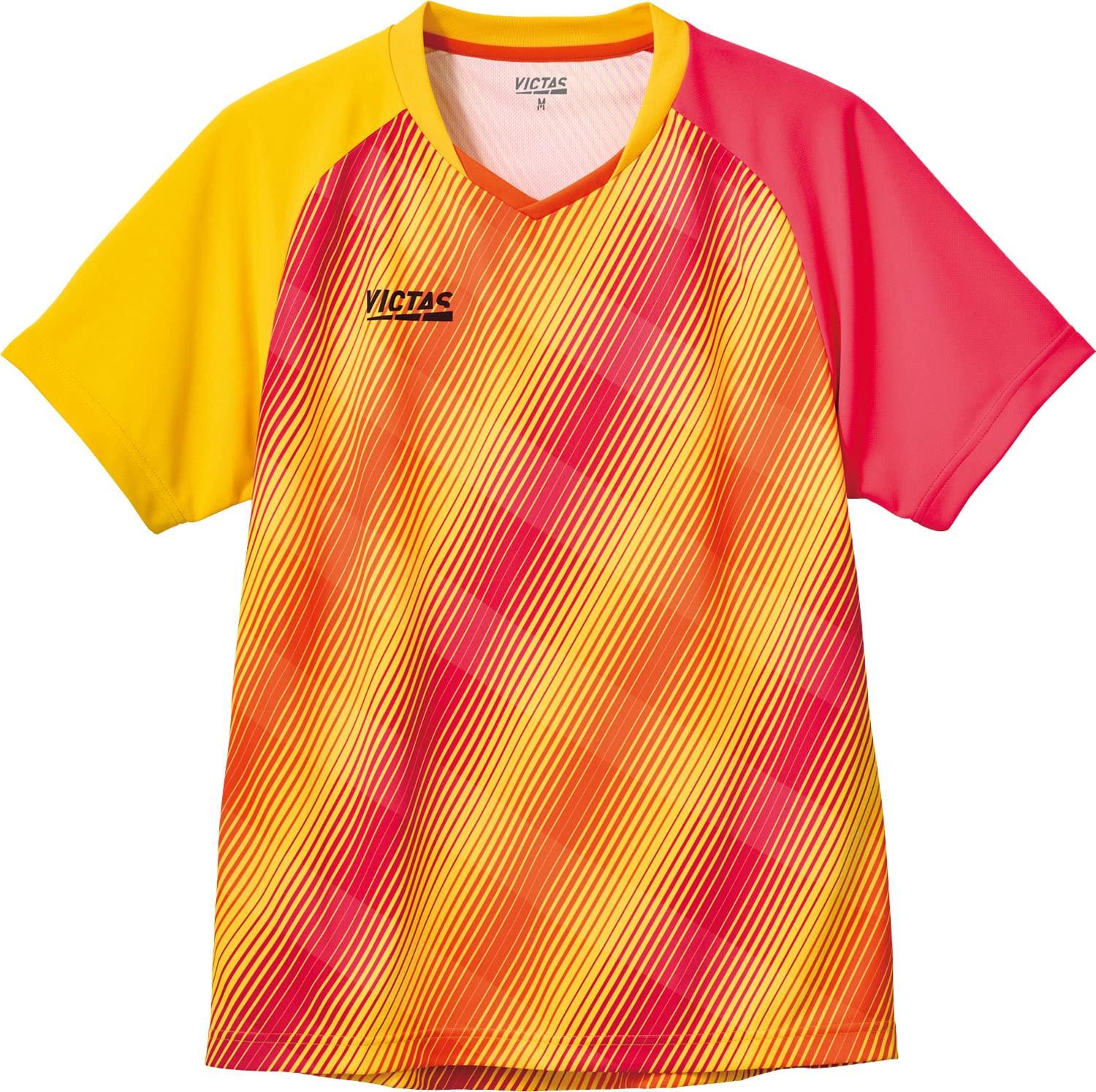 

VICTAS Table Tennis Junior Game Bias Stripe Game Junior Table Tennis Yellow 612301 Shirt, Shirt, J.T.T.A (Japan Association) Approved, (3000), 130,
