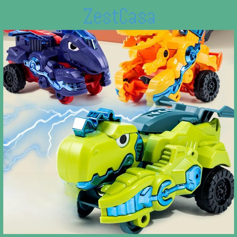 Dinosaur Toy Car With Inertia Collision Transforming For Kids Playroom