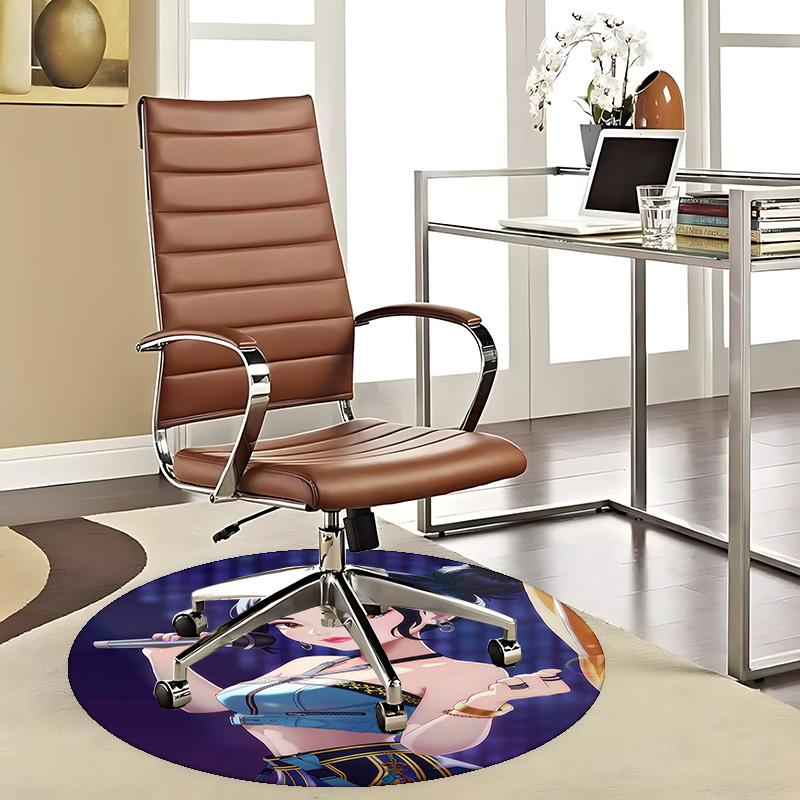 

1pc Anime Cartoon Design Round Carpet - Festival Gift for Office Chair Mat, Non-Slip Rug Suitable for Home Decor, Living Room, Bedroom, Game Room, and 80cm by 80cm