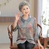 Silk Three-Quarter Sleeve Summer Top for Elderly Women