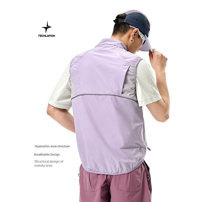 Coolmax Breathable Quick-Drying Windproof Vest for Men and Women 2025 Spring and Summer Trendy Brand Lightweight Outdoor Cycling Sports Jacket