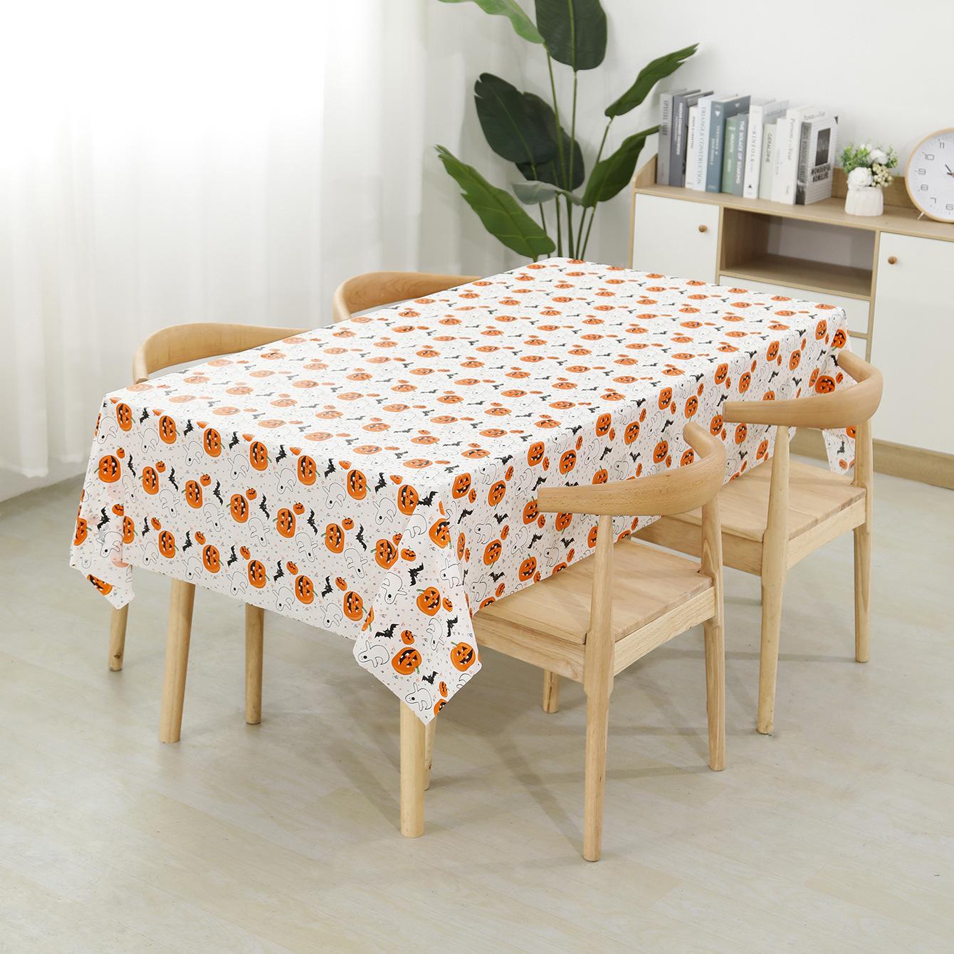 

137*274cm Halloween Tablecloth Family Party Dinner Halloween Themed Pumpkin One-Off Tablecloth Holiday Gatherings Arrange Props 1pc
